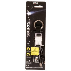 DGS Pet Products Comet Rechargeable Light Up Dog Collar Small Red 13.5" - 16" x 0.6" (Color: Black, size: small)